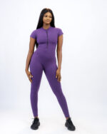 FLEX ZIP JUMPSUIT (SHORT SLEEVE) - PURPLE - Image 4