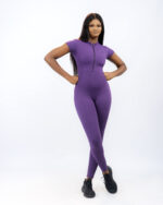 FLEX ZIP JUMPSUIT (SHORT SLEEVE) - PURPLE