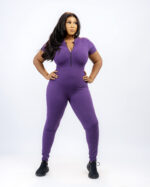 FLEX ZIP JUMPSUIT (SHORT SLEEVE) - PURPLE - Image 5
