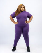FLEX ZIP JUMPSUIT (SHORT SLEEVE) - PURPLE - Image 2