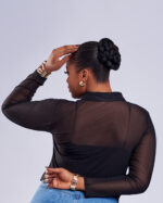 BP BASIC BUTTON MESH TOP - BLACK - Image 3