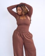 BP BASIC HALTER TOP - BROWN - Image 3