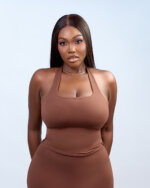 BP BASIC HALTER TOP - BROWN