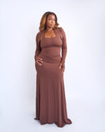 BP BASIC MAXI SKIRT - Brown