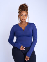 Navy Blue Long sleeve top - Second Skin